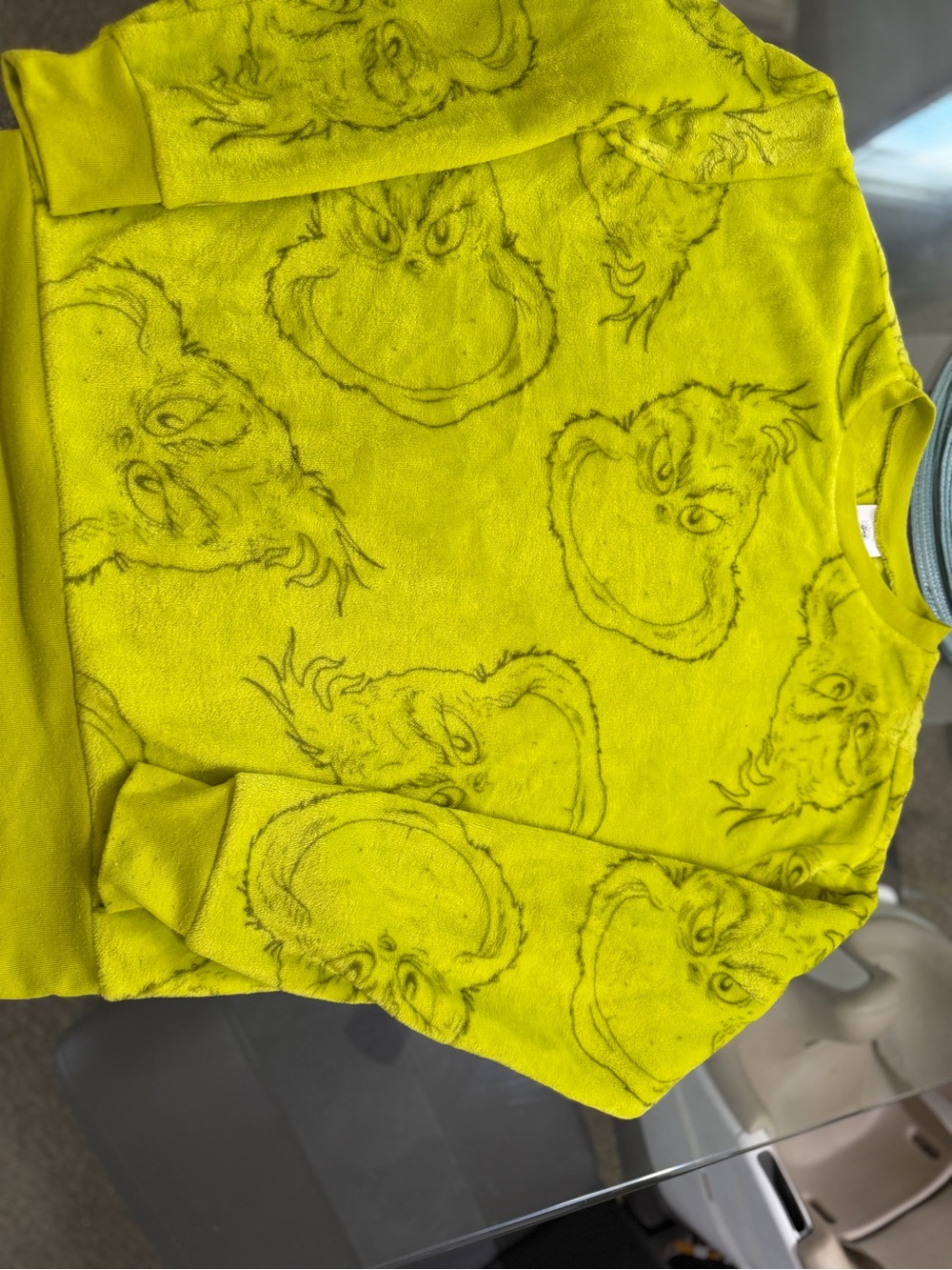 Kids Neon Green Grinch Print Pullover Sweatshirt